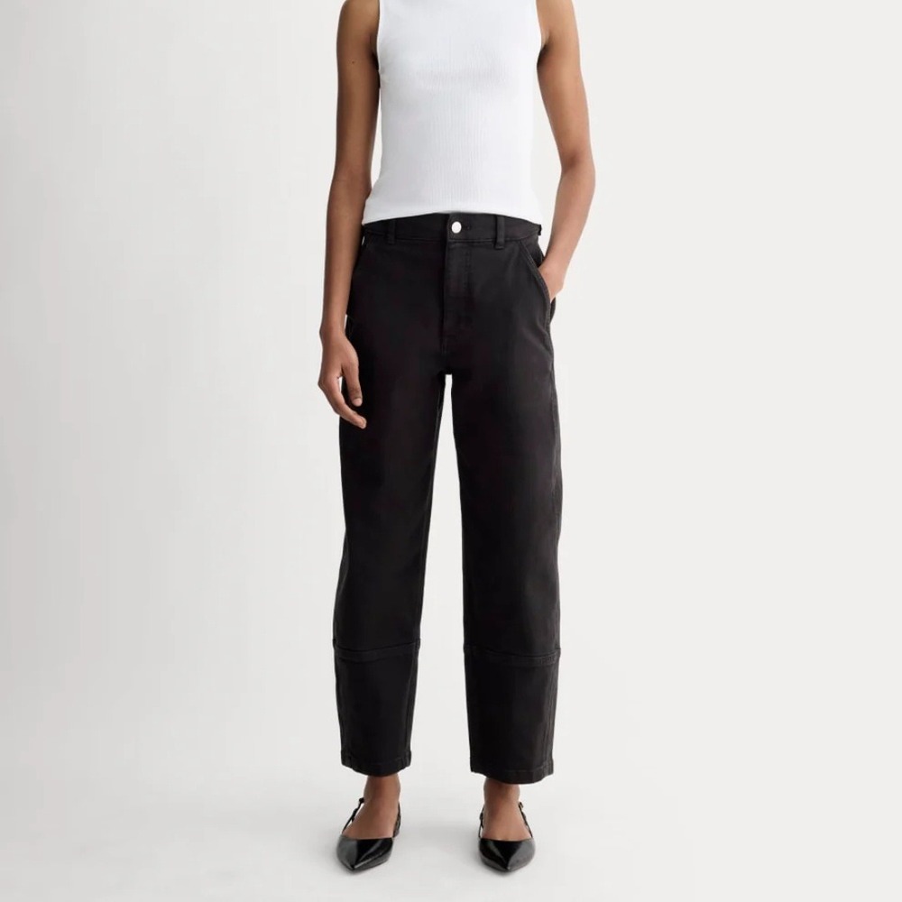 Everlane | The Utility High Rise Wide Leg Organic Cotton Pants in Black